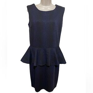 Bar lll Women’s snakeskin Blue Peplum Sleeveless Dress bodycon